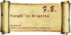 Forgács Brigitta névjegykártya